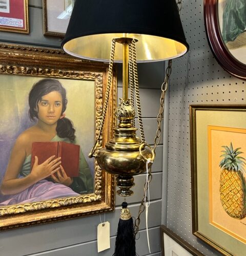 Vintage Brass Swag Lamp